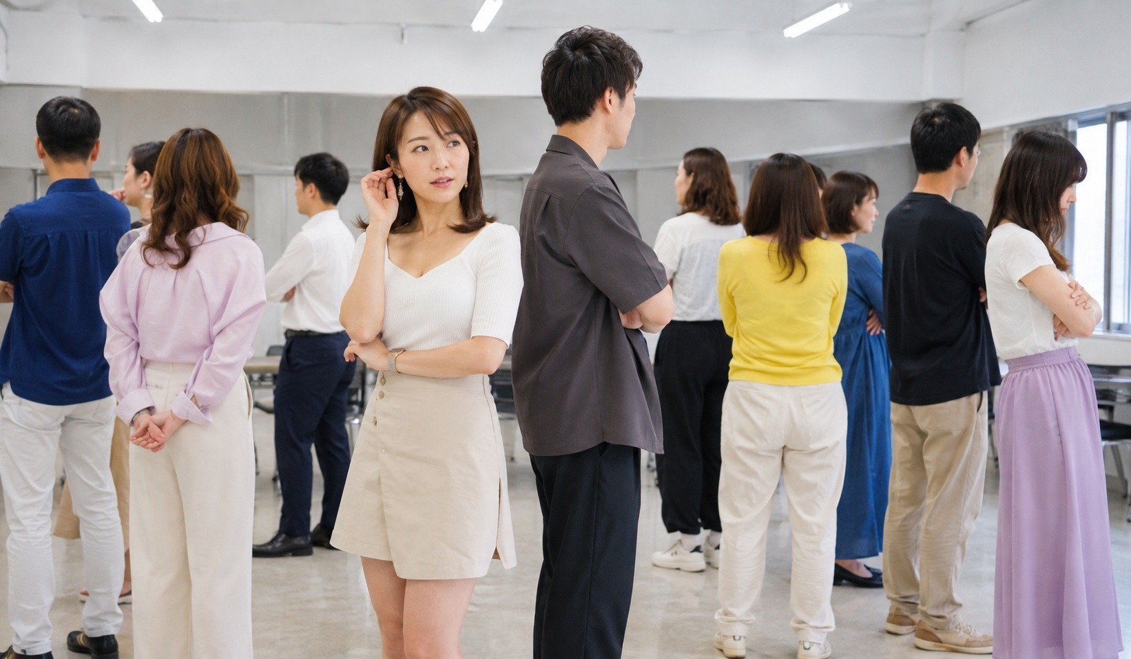參加者背向圓心進行隱形密碼默契報數遊戲