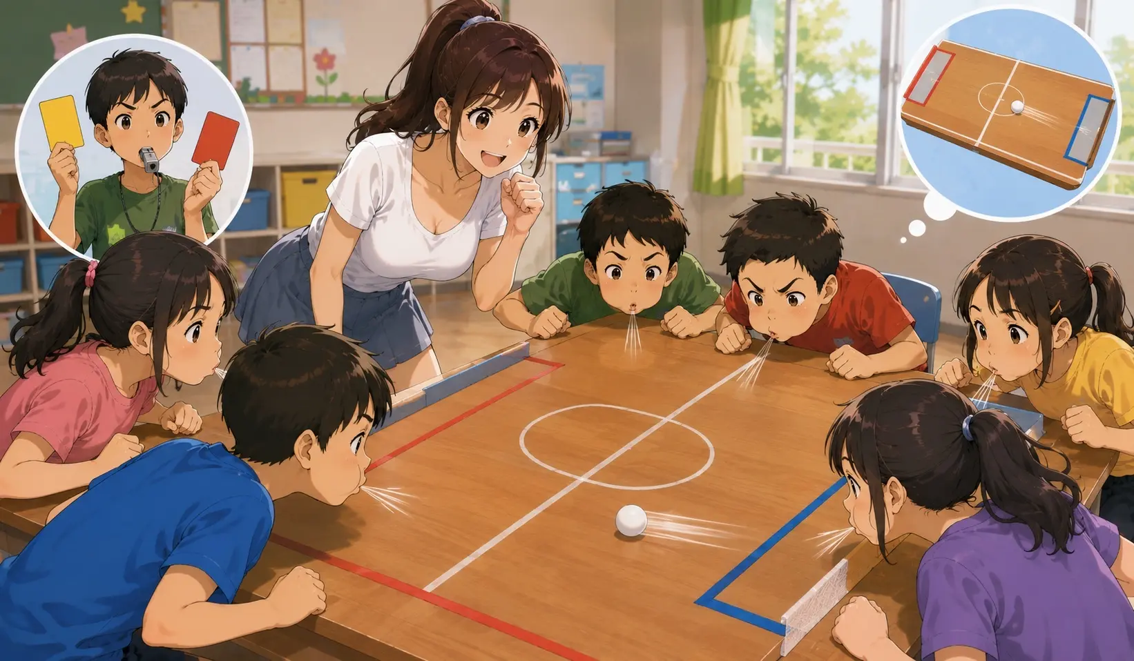 合作遊戲 - 桌上足球場．非一般的足球賽，要緊守崗位、互相合作才能得到勝利！