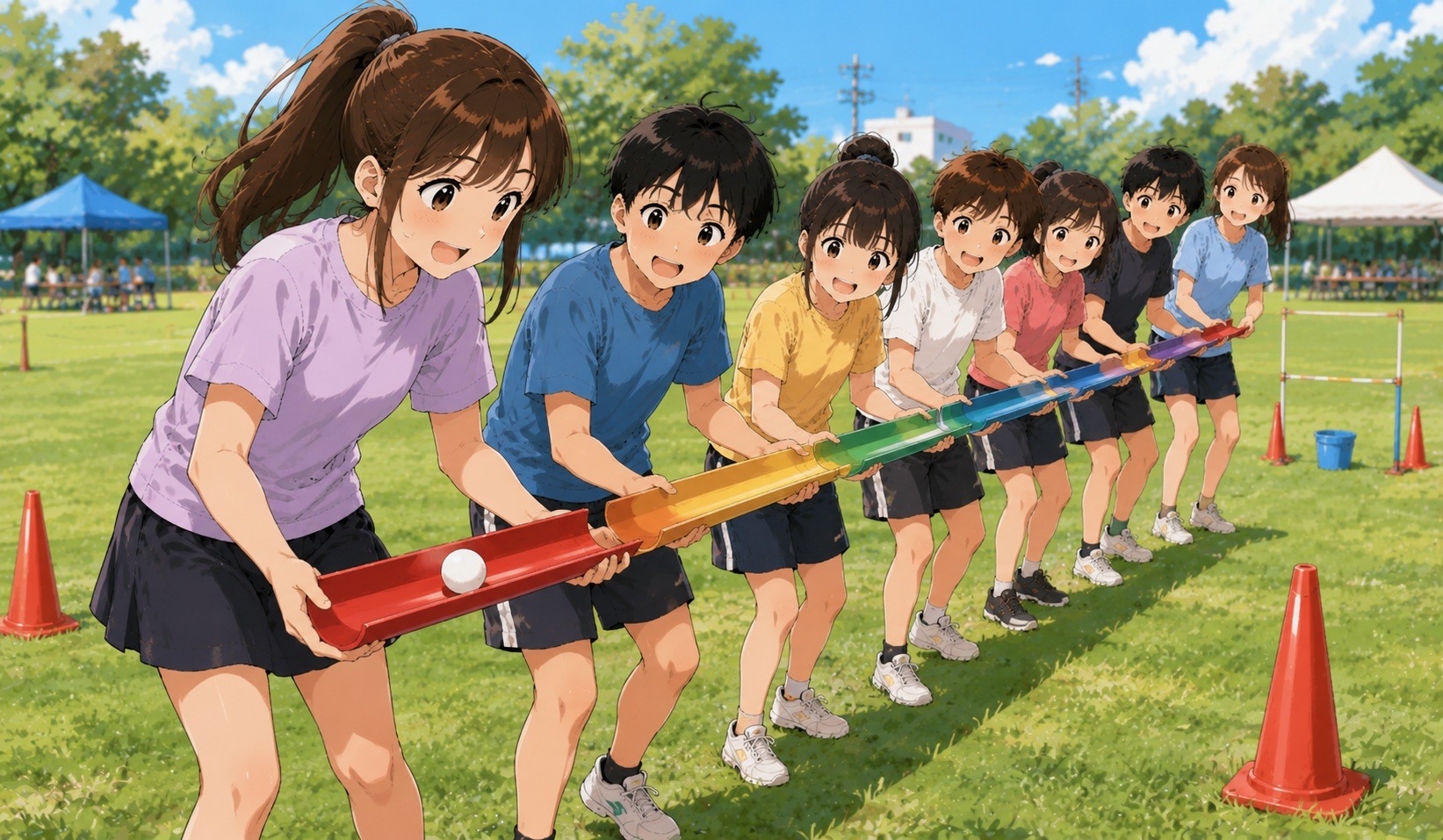 合作遊戲 - 珠行萬里．合作利用管道傳球至終點