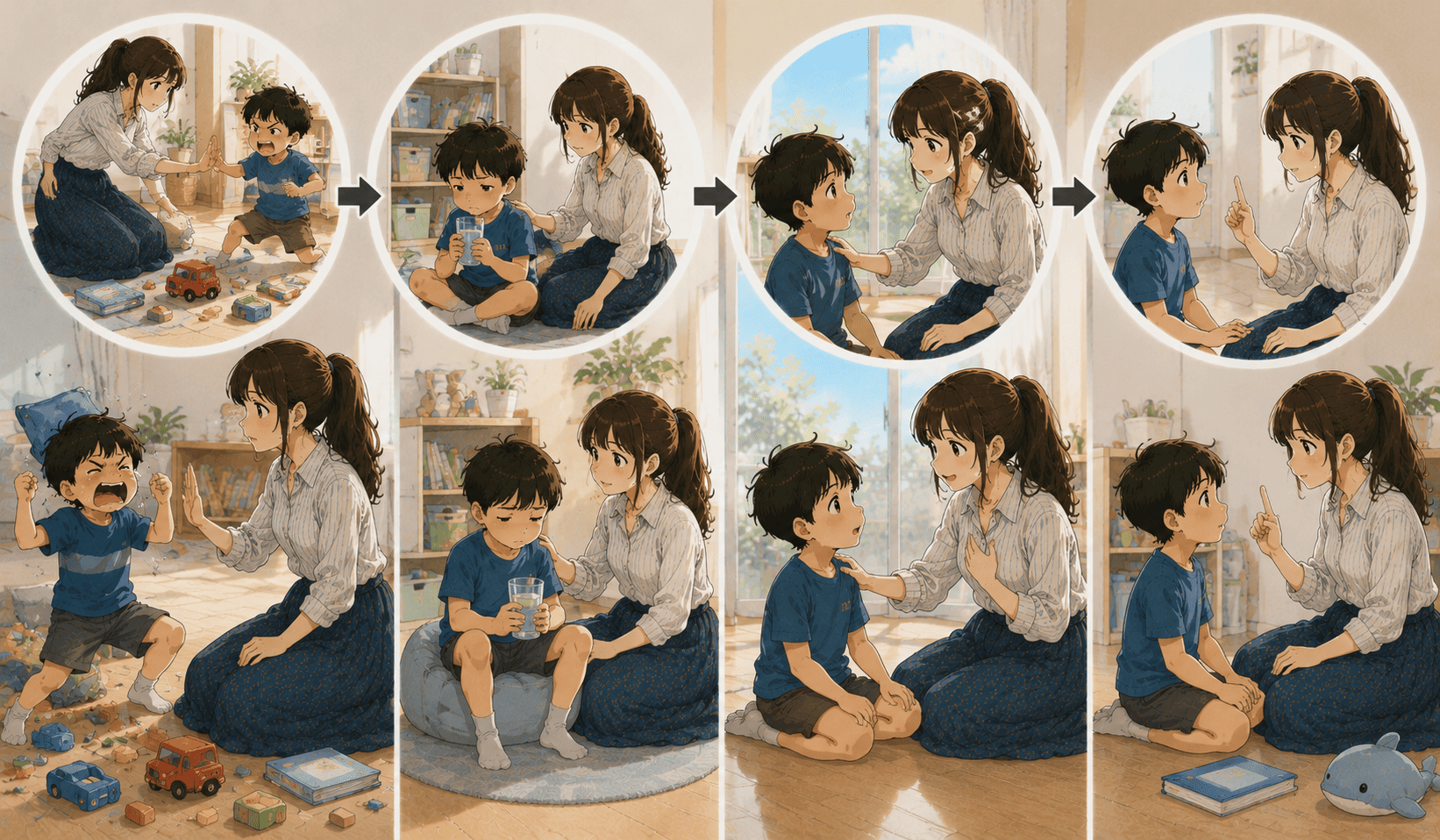 親子管教 – 先安頓情緒，再處理行為：一個簡單家庭流程